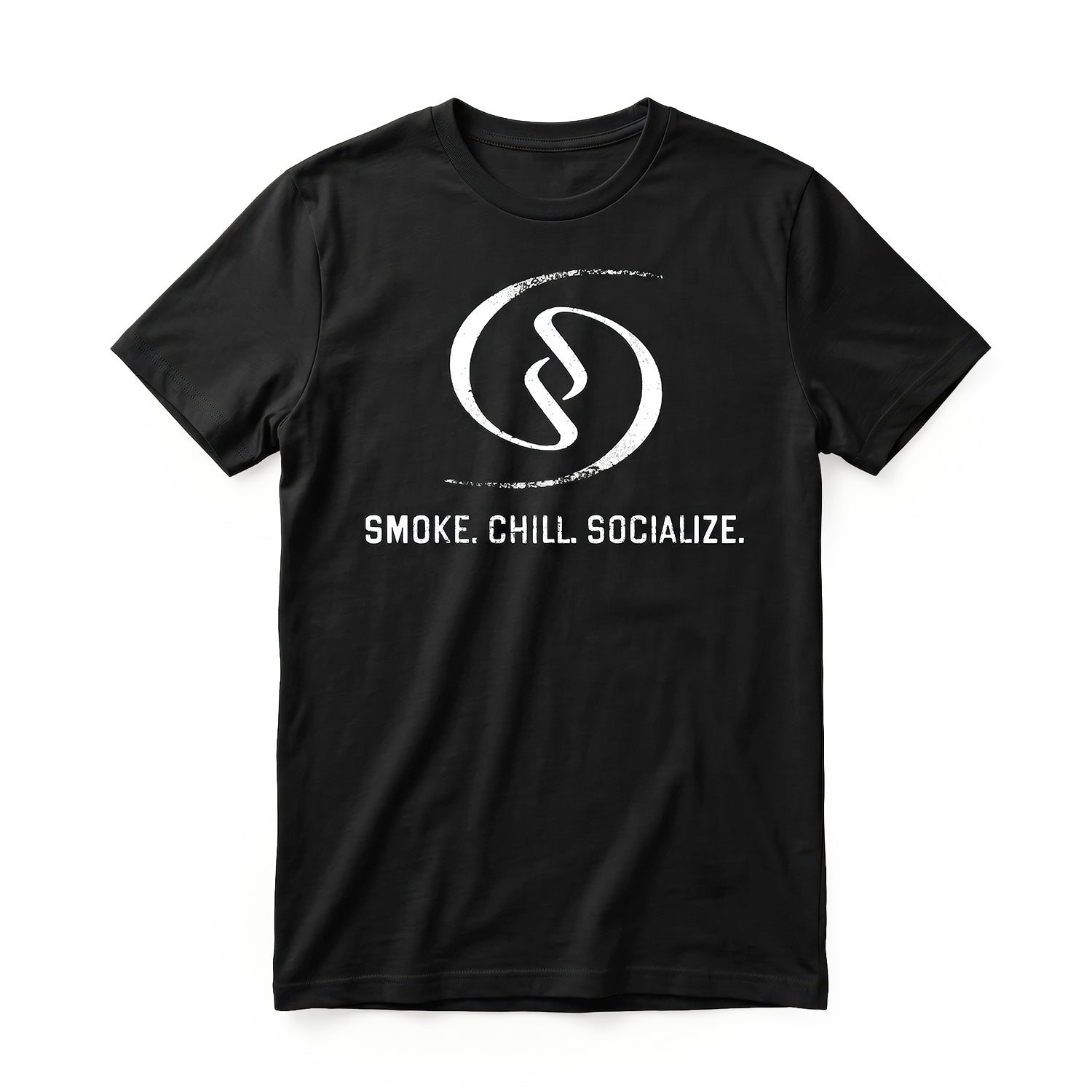 Smoke. Chill. Socialize. T-Shirt – Schwarz